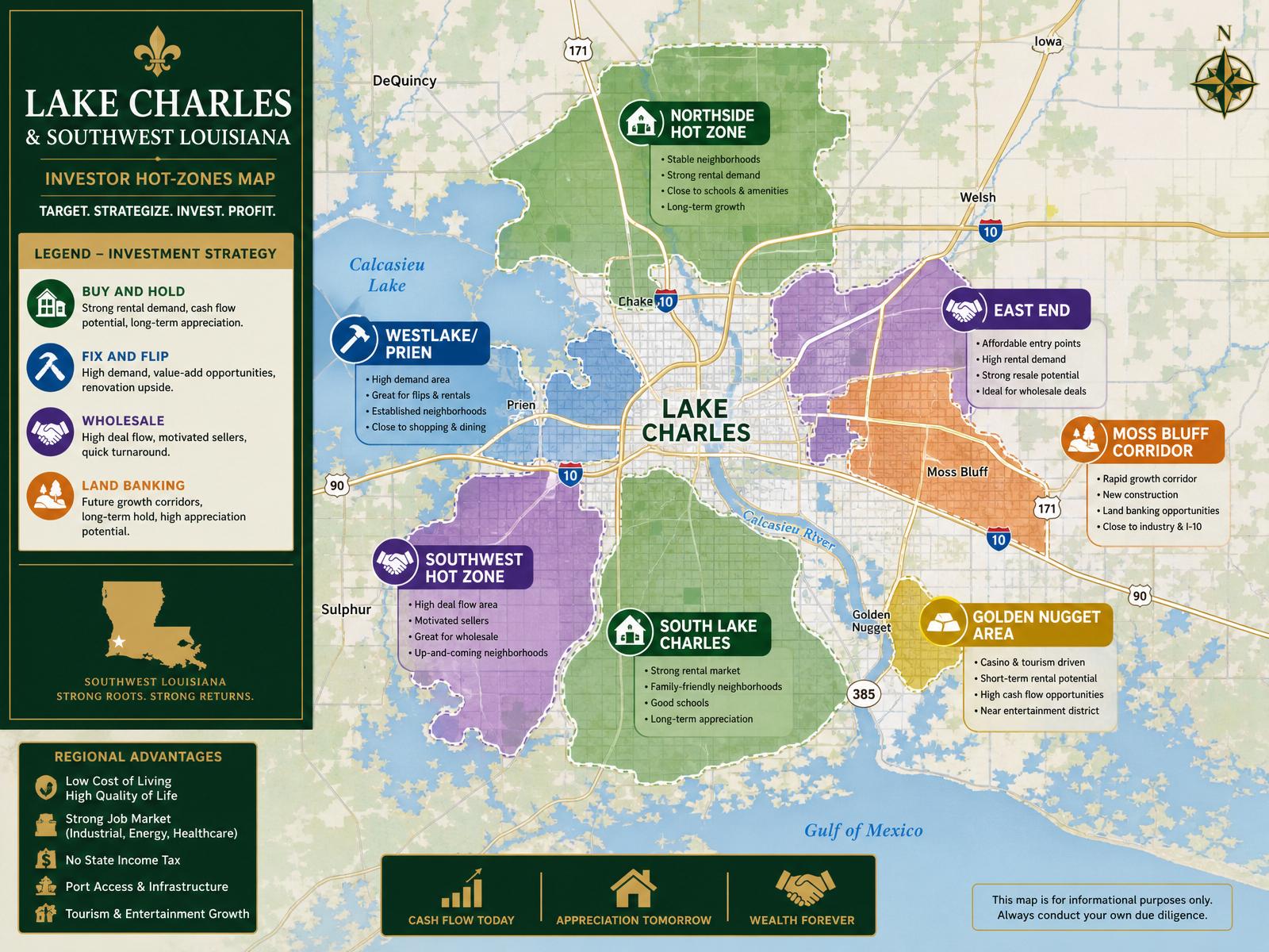 Lake Charles Louisiana investor hot-zones map preview