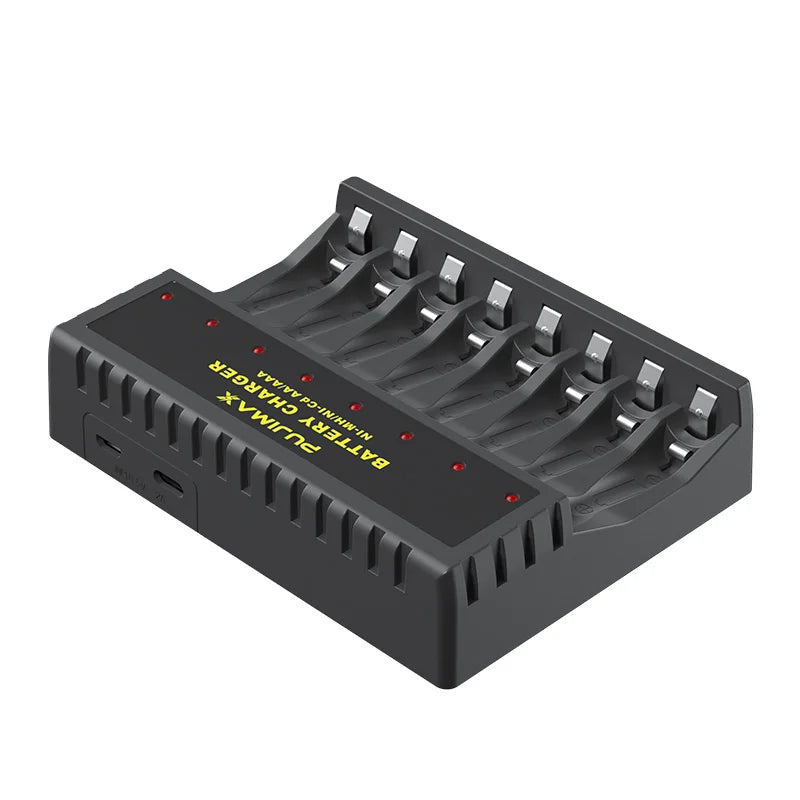 PUJIMAX 8 Slots AA/AAA Rechargeable Bsatteries Type-C USB Universal Battery Charger Adapter Battery Charger For Power Accessori