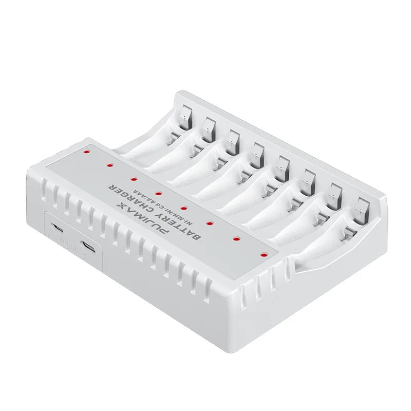 PUJIMAX 8 Slots AA/AAA Rechargeable Bsatteries Type-C USB Universal Battery Charger Adapter Battery Charger For Power Accessori